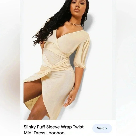 BOOHOO bodycon barbiecore dress! NWT wrap overlay,fuchsia,supplice,event,sexy - Picture 9 of 15